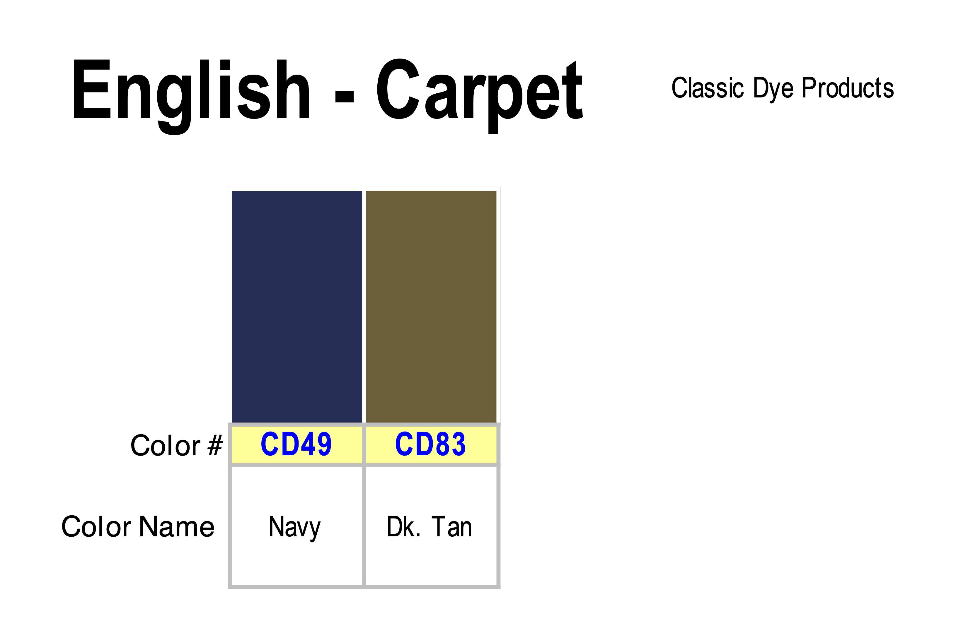 Porsche Carpet Dye Colors – Classic Dye Products Inc.