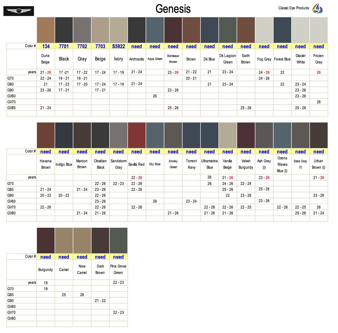 Genesis Interior Leather Dye with Fast Shipping - Classic Dye Products ...