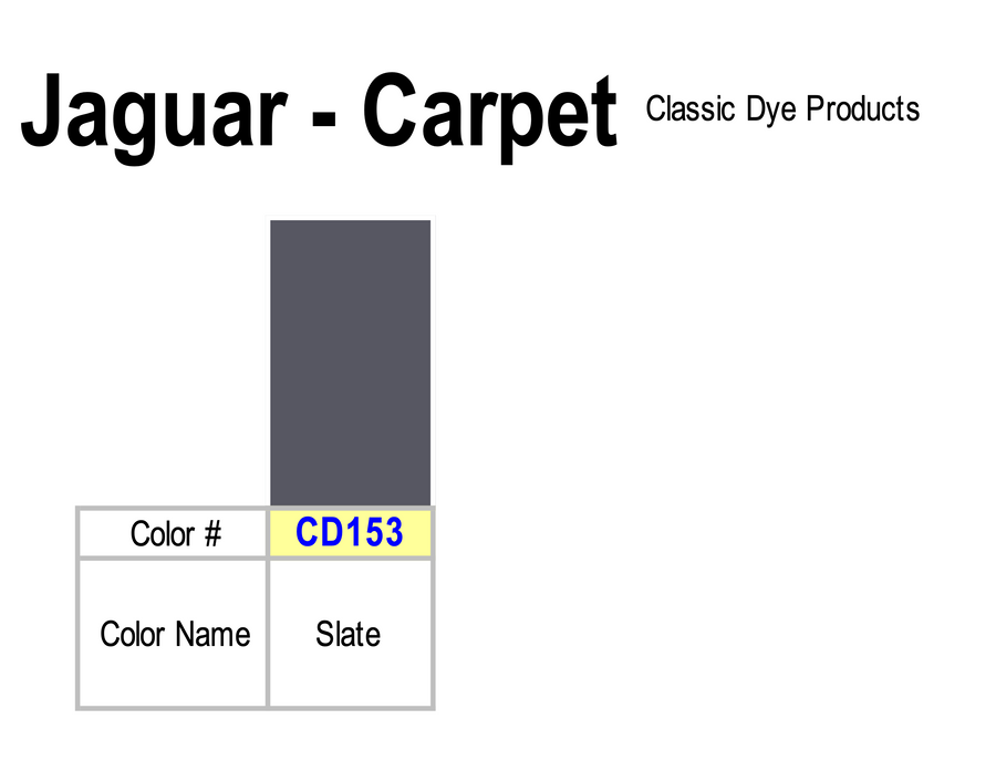 Jaguar Carpet Dye Color Chart