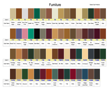 Stain colors and leather colors from the 1911 ComePackt furniture catalog.