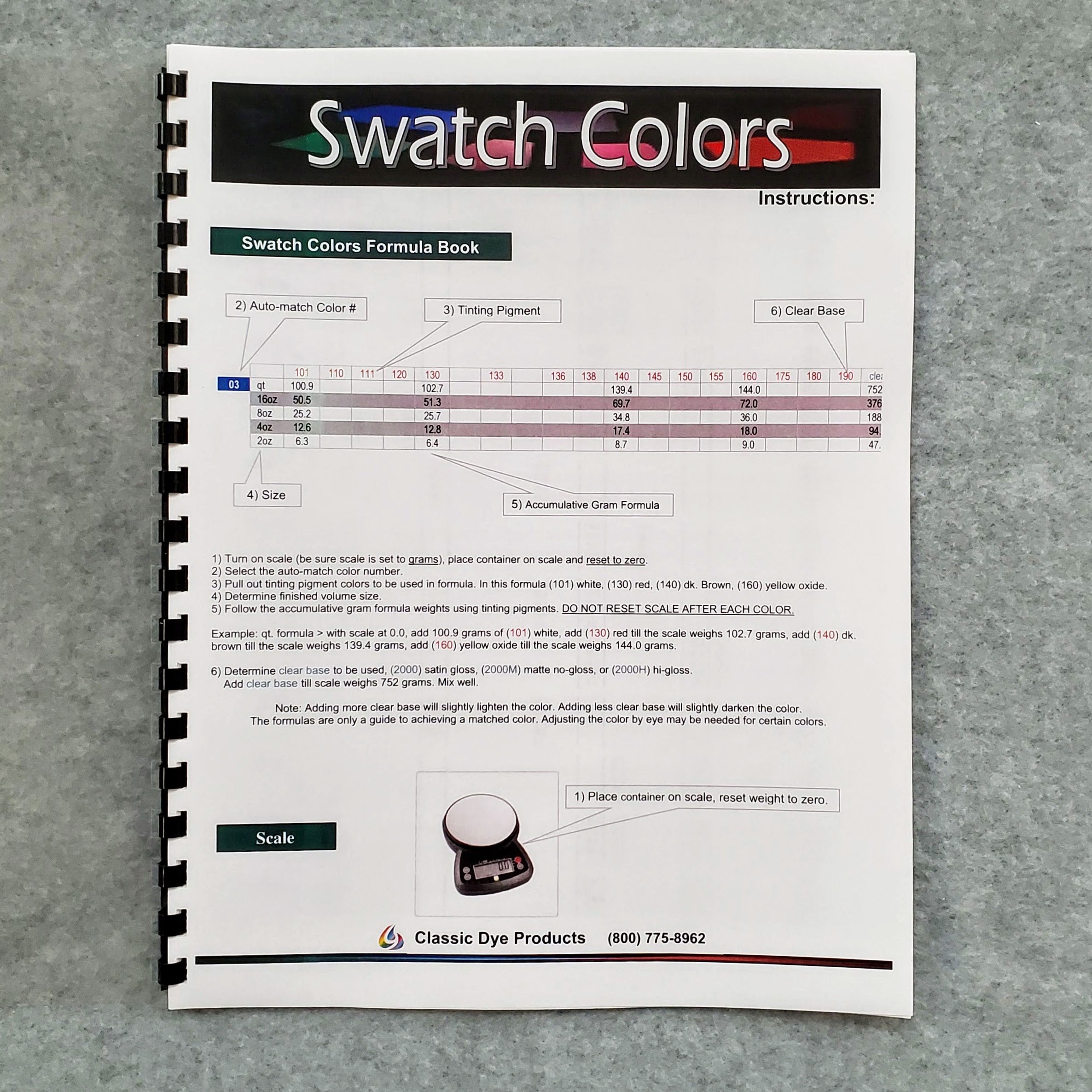 Swatch Color Ring - Formula Book (replacement book only) – Classic Dye ...